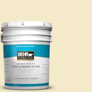 BEHR Premium Plus 5 gal. #P350 2 May Apple Satin Enamel Interior Paint 705005