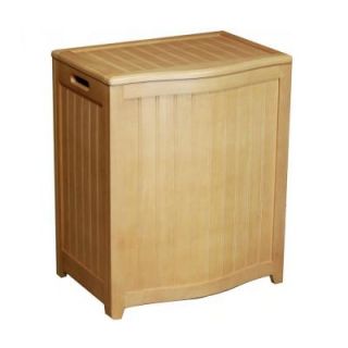 Oceanstar Natural Wainscot Style Bowed Front Laundry Hamper BHP0106N