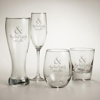 Happily Ever After Etched Glassware, Set of 2