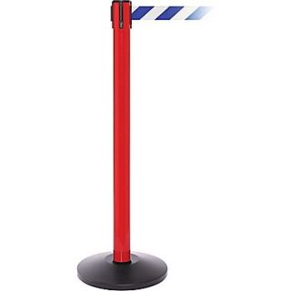 SafetyPro 250 Red Retractable Belt Barrier with 11 Blue/White Belt