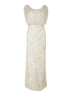 JS Collections Sequin blousson gown Ivory