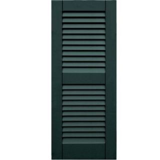 Winworks Wood Composite 15 in. x 37 in. Louvered Shutters Pair #638 Evergreen 41537638