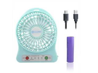 Palm Sized Portable Multifunctional Rechargeable 830 Table Fan W/ Rechargeable Battery, 3 Mode Wind Speed Adjustable   Pink
