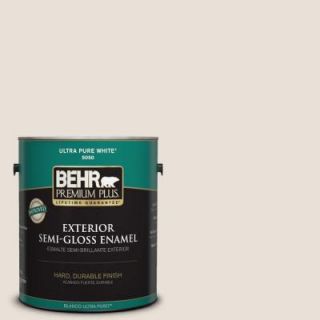 BEHR Premium Plus 1 gal. #730C 1 White Clay Semi Gloss Enamel Exterior Paint 505001