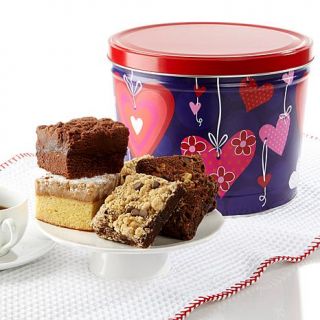David's Cookies 16 piece Brownies and Crumb Cakes in Valentine's Day Tin   7382015