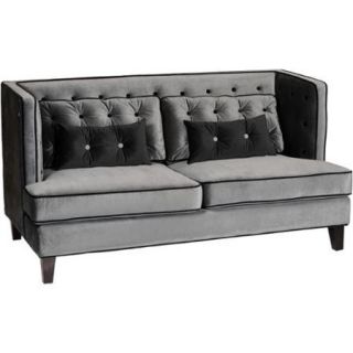 Moulin Colored Piping Loveseat Grey