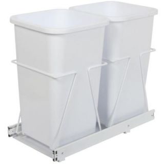 Knape & Vogt 19 in. x 11.38 in. x 23 in. In Cabinet Pull Out Bottom Mount Trash Can PRC12 2 27 W