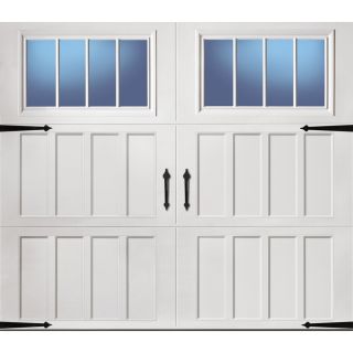 Pella Carriage House Series 96 in x 84 in Insulated White Single Garage Door with Windows