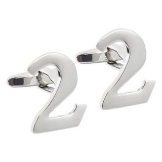 Silver Number Two #2 Cufflinks w/ Gift Box
