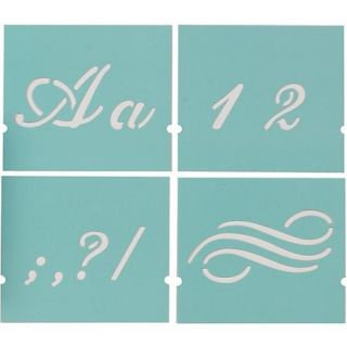 Martha Stewart Alphabet Stencil, 48 Pack, Fancy, Font Size 1 3/8"