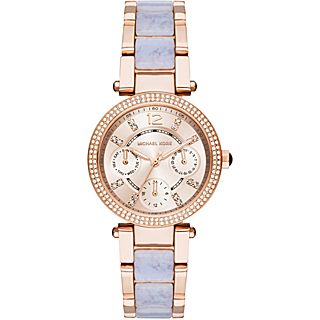 Michael Kors Watches Mini Parker Purple Acetate and Rose Gold Tone Chrono Watch