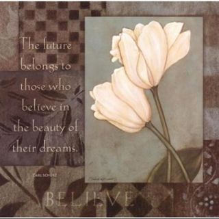 Believe   Tulips Poster Print by Stephanie Marrott (12 x 12)