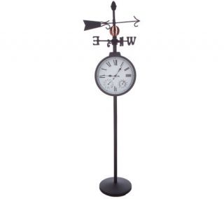 54 Solar Outdoor Clock w/Thermometer, Humidity and Weather Vane —