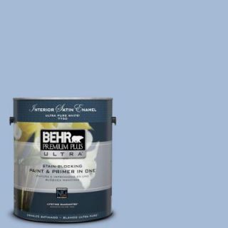BEHR Premium Plus Ultra 1 gal. #M530 3 Perennial Blue Satin Enamel Interior Paint 775401