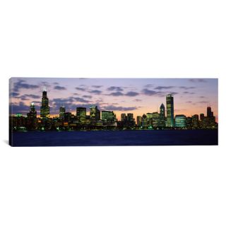 Panoramic Buildings in a City at Dusk, Chicago, Illinois Photographic
