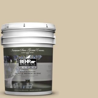 BEHR Premium Plus Ultra 5 gal. #YL W11 Khaki Shade Semi Gloss Enamel Interior Paint 375405