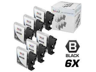 LD © Compatible Brother LC 61 Set of 6 LC61BK Black Inkjet Cartridges