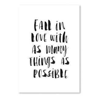 Fall In Love With as Many Things as Possible Poster Textual Art