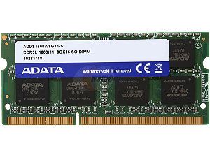 ADATA 8GB 204 Pin DDR3 SO DIMM DDR3L 1600 (PC3L 12800) Laptop Memory Model ADDS1600W8G11 S