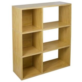 Way Basics zBoard Eco 32.1 in. x 36.8 in. Natural 3 Shelf Sutton Bookcase and Cubby Storage WB 3SWRC NL