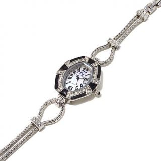 Xavier Absolute™ Mother of Pearl and Black Enamel 8 1/4" Chain Watch   7965290