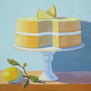 Printfinders Double Layer Lemon Cake by Patricia Doherty Painting Print on Wrapped Canvas