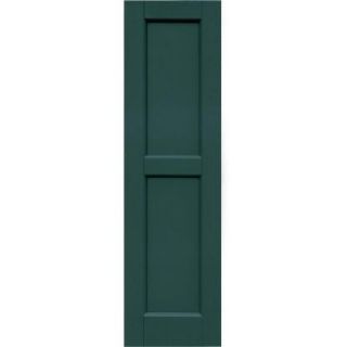 Winworks Wood Composite 12 in. x 43 in. Contemporary Flat Panel Shutters Pair #633 Forest Green 61243633
