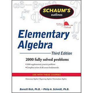 Schaums Outline of Elementary Algebra Barnett Rich, Philip Schmidt Paperback