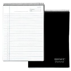 TOPS Docket Diamond 100percent Recycled Wirebound Planner 8 12 x 11 34  1 Subject Legal Ruled 60 Sheets White