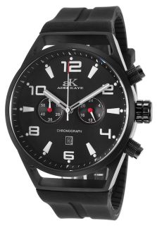 Men's Raven Chronograph Black Silicone and Dial Black IP SS
