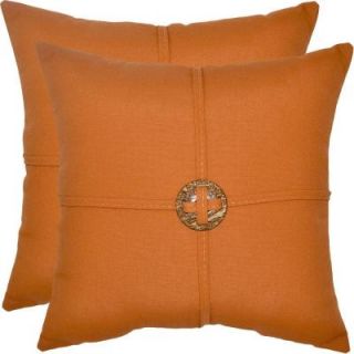 Hampton Bay Nutmeg 1 Button Outdoor Throw Pillow (2 Pack) DISCONTINUED 7721 02450800