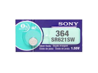Sony 364 (SR621SW) 1.55V Silver Oxide 0%Hg Mercury Free Watch Battery (500 Batteries)
