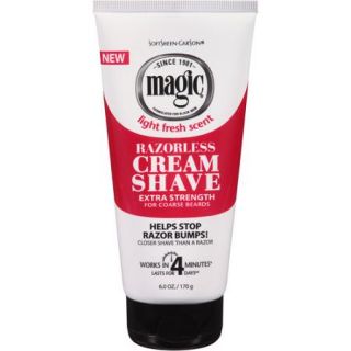 Magic Razorless Cream Shave, Extra Strength, 6 oz