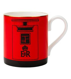 HALCYON DAYS   London Post Box fine bone china mug