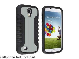 Insten Black Skin / Gray Aluminum Hard Hybrid Case Compatible with Samsung Galaxy S4 S IV i9500 1681105