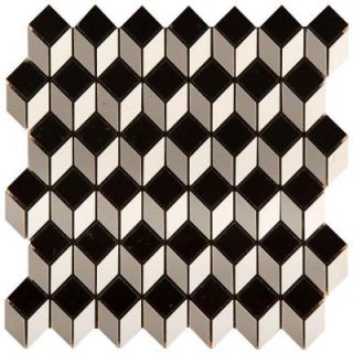 Emser Times Square Cube 11 in. x 12 in. x 9 mm Porcelain Mesh Mounted Mosaic Wall Tile 1216882