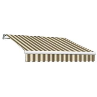 Beauty Mark 24 ft. MAUI EX Model Left Motor Retractable Awning (120 in. Projection) in Brown and Tan Multi Stripe MTL24 EX BRTW
