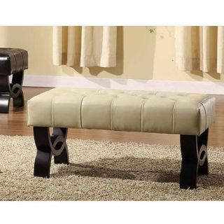 Central Park 36" Tufted Leather Ottoman, Multiple Colors