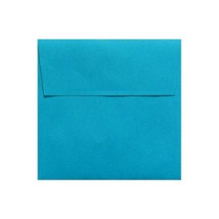 LUX 7 x 7 80lbs. Square Flap Envelopes W/Peel & Press, Pool Blue, 50/Pack