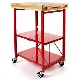 Origami Folding Kitchen Island Cart with Casters   7536224