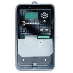 Intermatic ET90215CR Timer, 120 277V 30A SPDT 2 Circuit Time Switch in NEMA 3R Indoor Steel Case