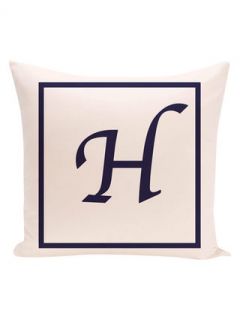 H Geneva Monogram Pillow by e by design
