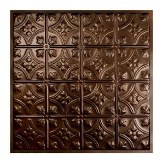Great Lakes Tin Hamilton 2 ft. x 2 ft. Lay in Tin Ceiling Tile in Bronze Burst Y52 06