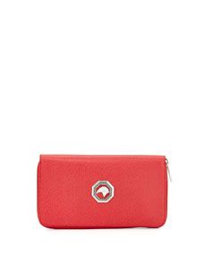 Stefano Ricci Zip Around Leather Travel Wallet, Red