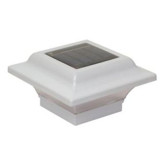 Classy Caps 2.5 in. x 2.5 in. White Aluminum Imperial Outdoor Solar Post Cap (2 Pack) SLO82W