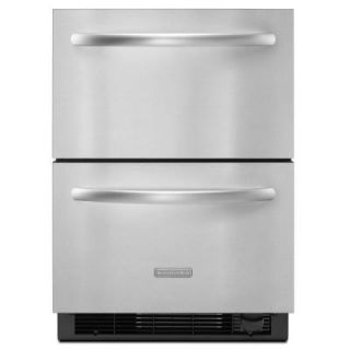 KitchenAid Double Drawer 4.8 cu. ft. Bottom Freezer Refrigerator in Stainless Steel, Counter Depth KDDC24CVS