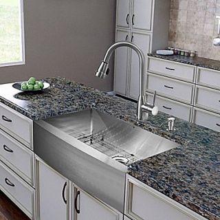 Vigo All in One 36 x 22.25 Farmhouse Kitchen Sink and Faucet Set
