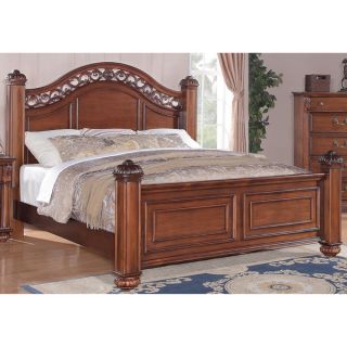 Furniture of America Light Walnut Four Poster Bed