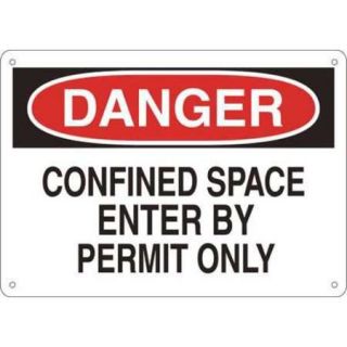 15H989 Sign, 10X14, DangerConfined Space Enter, P.