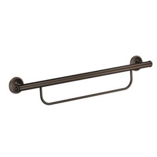 MOEN 24 in. x 1 in. Screw Grab Bar with Integrated Towel Bar in Old World Bronze LR2350DOWB